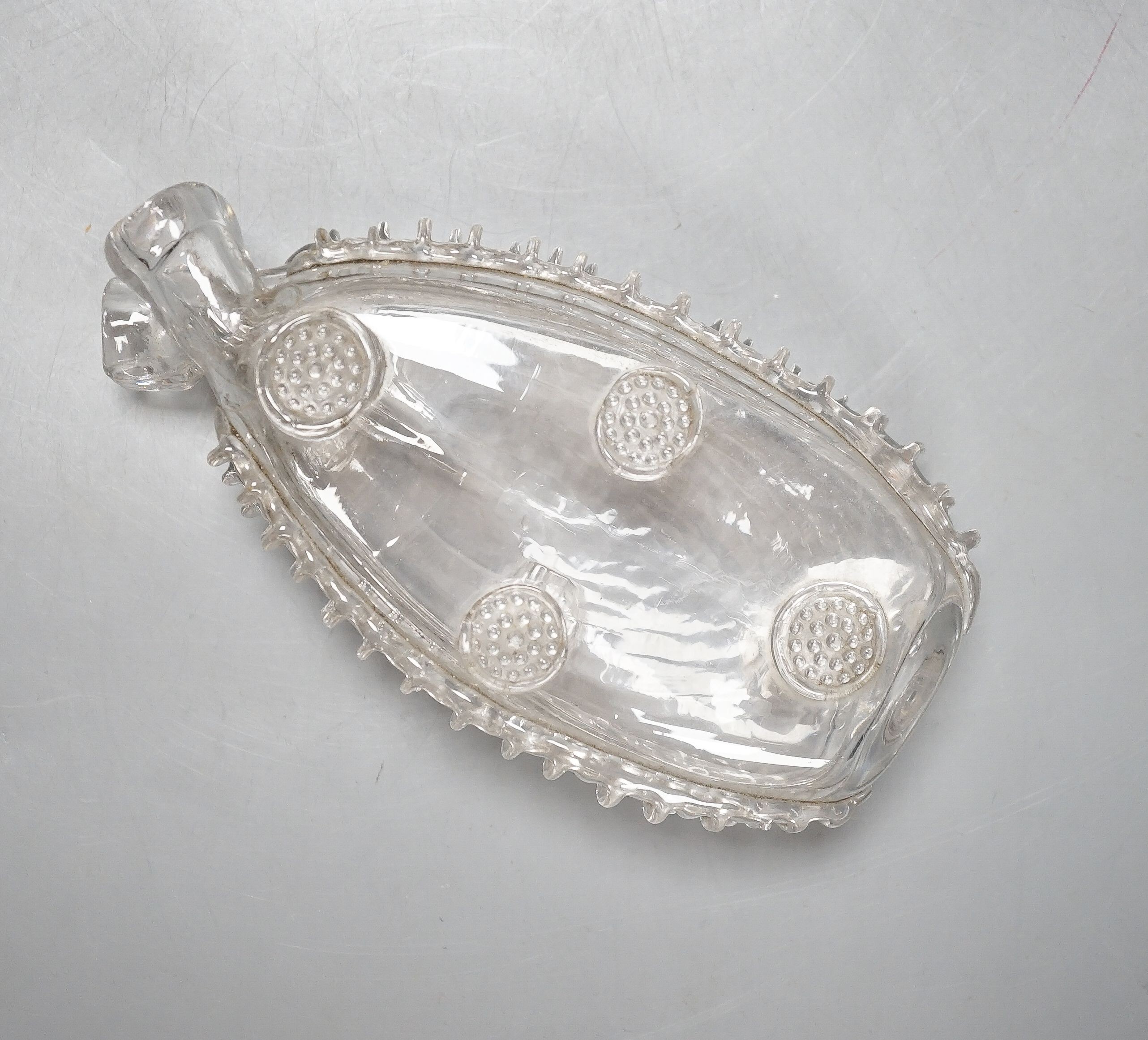 A 18th century glass twin-chamber novelty flask 16cm